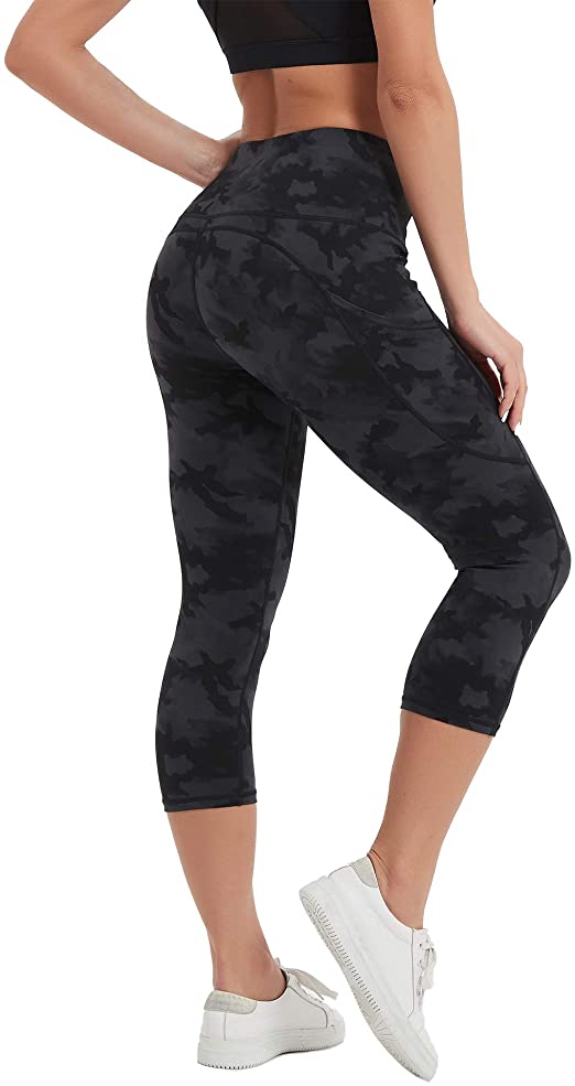 STELLE Women's Capri Yoga Pants with Pockets Essential High Waisted Legging for Workout
