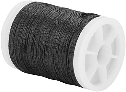 YHG 120m Bow Serving String, Bow and Arrow String Nylon Serving Thread with a Soft Twist Multi-filament Nylon End for Tying Peep Sites(Black)