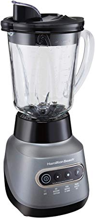 Hamilton Beach Wave Crusher Blender with 6 Functions, 800W, 40oz Glass   20oz Personal Jars for Shakes and Smoothies, Quiet Blending, Gray (58181)