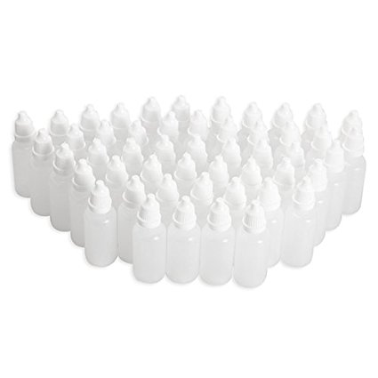 Vktech Plastic Dropping Bottles,20ml, 50 Pcs