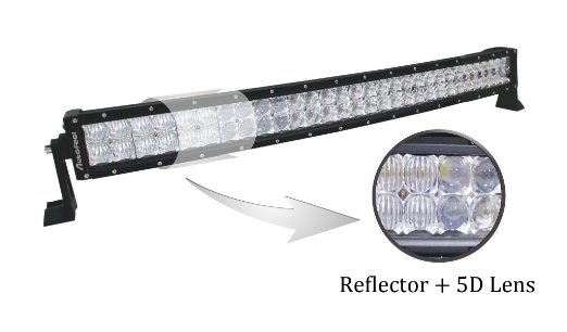 Autofeel 32" Curved Led Light Bar 180W 27000LM 5D Cree Flood Spot Combo Beam with Mounting Brackets and Wiring Harness