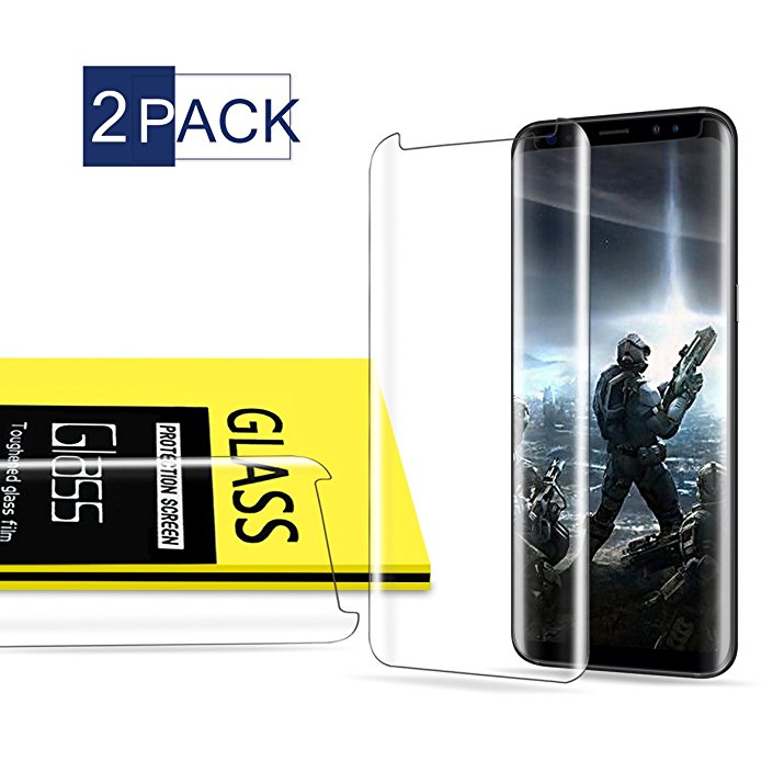 Besprotek Screen Protector for Galaxy S8, &lt;2-Pack&gt; Tempered Glass Premium High Definition Clear, Anti-Scratch / Fingerprint 3D Curved Edge (S8 | 2Pack)