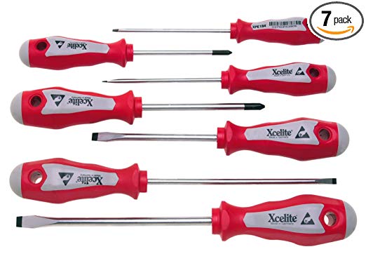 Xcelite XPE700 Chromium Molybdenum Steel Electronics Screwdriver Set, 7-Piece