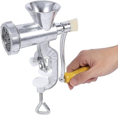Meat Grinder, Home Kitchen Aluminum Meat Grinders Manual with Table Clamp for Making Sausage, Meat Filling, Size 5