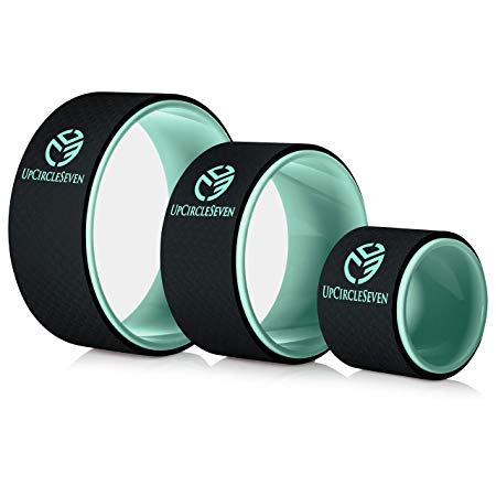 UpCircleSeven Yoga Wheel Set - Strongest & Most Comfortable Dharma Yoga Prop Wheel, 3 Pack for Back Pain and Stretching (12, 10, 6 inch)