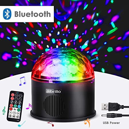 Albrillo Sound Activated Party Lights, Remote Control Disco Ball Light 9 Color with USB Bluetooth, LED Strobe Light for Birthday Parties Wedding Club