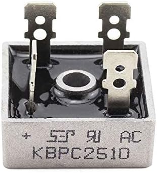 Tegg 1-Pack KBPC2510 Bridge Rectifier Diode DIP-4 25A Single Phase Square Electronic Component