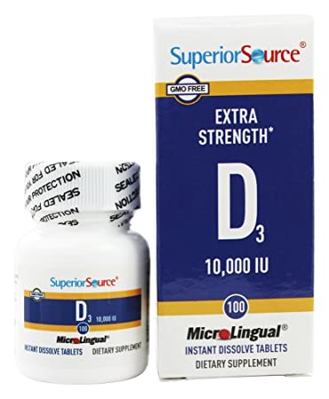 Superior Source - Vitamin D3 Extra Strength Instant Dissolve 10000 IU - 100 Tablets