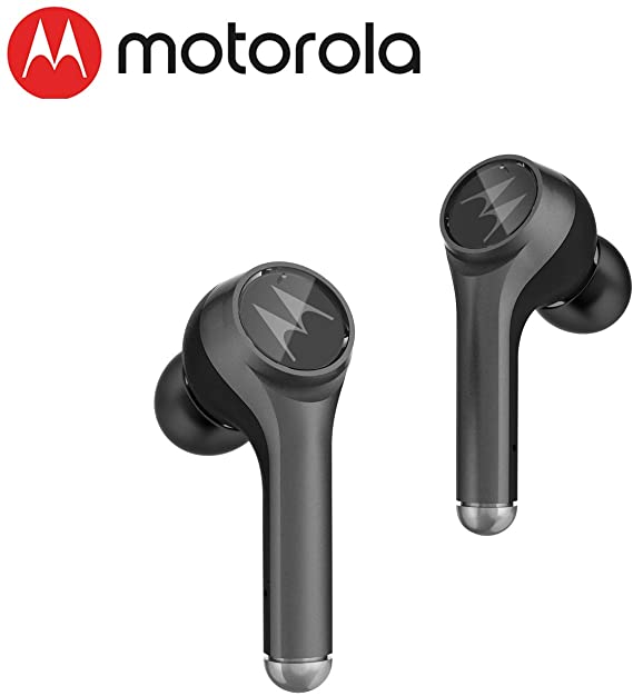 MOTOROLA VerveBuds 800 True Wireless Earbuds with Wireless Charging Case Comfortable Earbuds Crystal Clear Sound Quality Full Control IPX4 Waterproof Bluetooth 5.0 Lightweight Earphones Black
