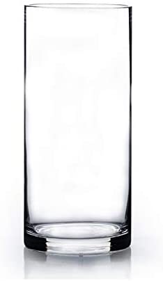 WGV Cylinder Vase, 3" W x 8" H, Clear Bud Skinny Narrow Glass Candle Holder Planter Terrarium for Wedding Party Flowers Centerpieces Home Office Decor, 1 Piece