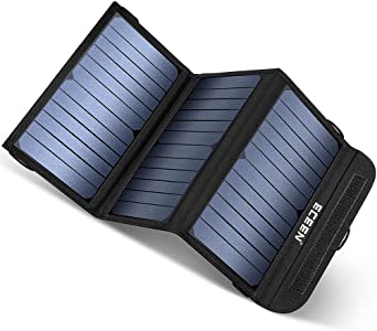 ECEEN Solar Charger 20W Portable Solar Panel Charger with 2 USB Output Ports Waterproof Foldable Camping Phone Sunpower Charger for Tablet GPS iPhone Ipad Camera and Any USB Devices