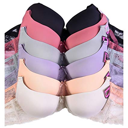 Women's Basic Plain Bras (Packs of 6) - Various Styles