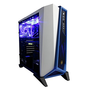 CUK Trion VR Ready Gaming PC (i7-7700K, 16GB RAM, 256GB PCIe x4 SSD   1TB HDD, NVIDIA GTX 1080 8GB, Windows 10) Best New Virtual Reality Prebuilt Top Gamer Desktop Computer (Blue/White)