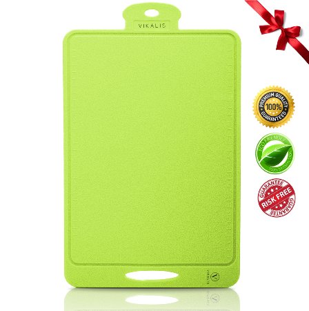Vikalis Premium Silicone Cutting Board - Durable, Nonslip, Heat Resistant Board for Chopping & Cutting - Green