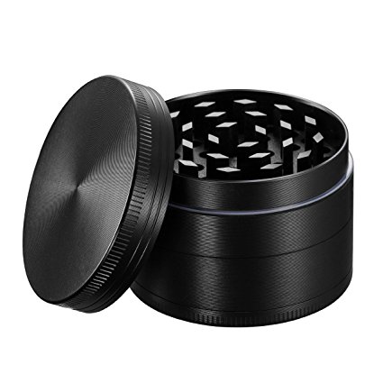 OMorc Spice Herb Grinder 4 Piece Kit , 2'' Spice Herb Weed Grinder with Pollen Scraper, Heavy Duty Zinc Alloy and Sharp Teeth Perfect for Herb Weed Tea Marijuana