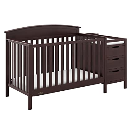 Graco Benton 4-in-1 Convertible Crib and Changer (Espresso) Solid Pine and Wood Product Construction, Converts to Toddler Bed or Day Bed (Mattress Not Included)