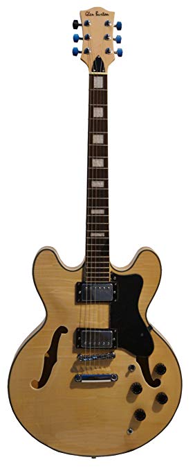 Glen Burton GE355-NT "Memphis" Semi Hollowbody Electric Guitar, Natural