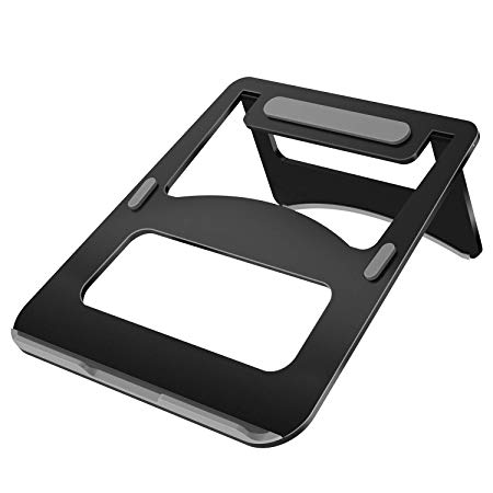 Universal Laptop Stand - Foldable Aluminum Laptop Riser Prevents Overheating, Computer Riser with Non-Slip Silicone Pads & Open Back Design, Fits 11-15 Inch Laptops, MacBook, iPads, Tablets