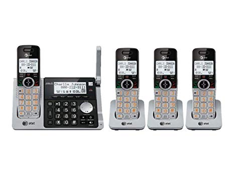 AT&T CL83484 DECT 6.0 4 Handset Cordless Expandable Answering Phone System With Dual Caller ID (Certified Refurbished)