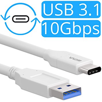 Skiva USB-C to USB-A 3.1 Gen 2 Cable (3.2ft / 10 Gbps / 5 Amps) with Power Delivery for USB Type-C Devices - Samsung Galaxy S8 S8 , OnePlus 3T 3, Google Pixel XL, LG G6, MacBook & more [Model:CB121]