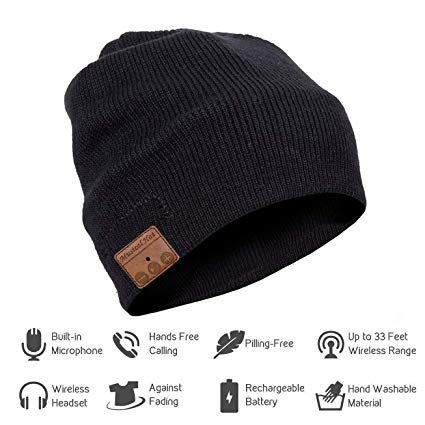 Seenlast Bluetooth Beanie Hat Stereo Speaker & Mic Hands Free Talking Wireless Cap Unisex Knit Cellphones Headset Fitness Exercise Sports Outdoor, Gift for Birthday Festival Christmas