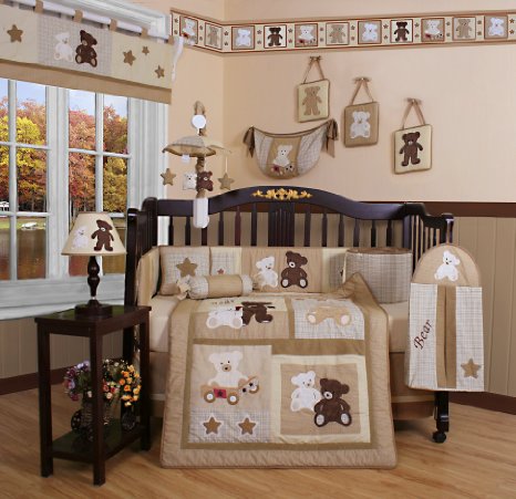 Boutique Baby Teddy Bear 13PCS CRIB BEDDING SET By GEENNY Designs