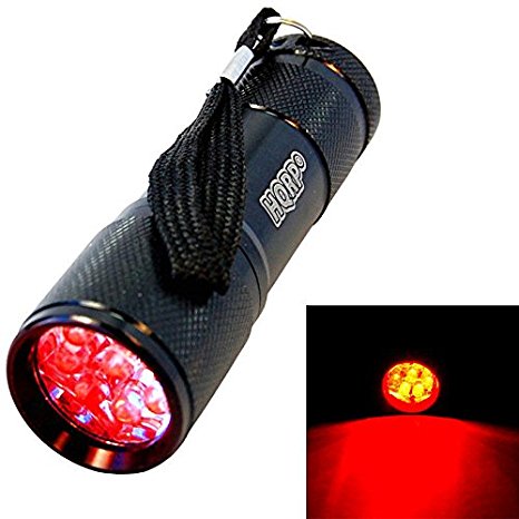 HQRP Professional 9 LEDs Red Light LED Black Flashlight for Night Observations / Astronomy / Night Land Navigation   HQRP Sun Meter