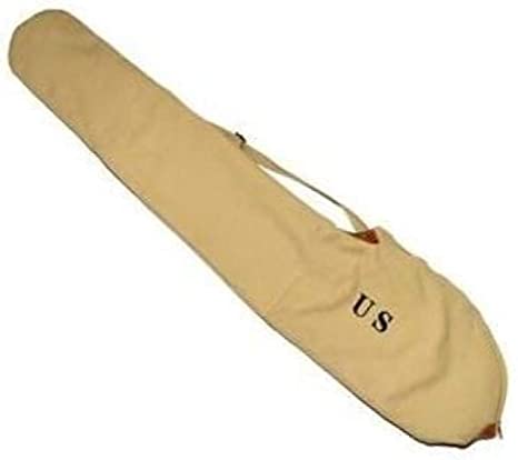 Ultimate Arms Gear M1 M-1 Garand Rifle U.S. Military Marked WWII Reproduction Khaki Tan Canvas 45" Carrying Case with Brass Zippers and Adjustable Shoulder Strap