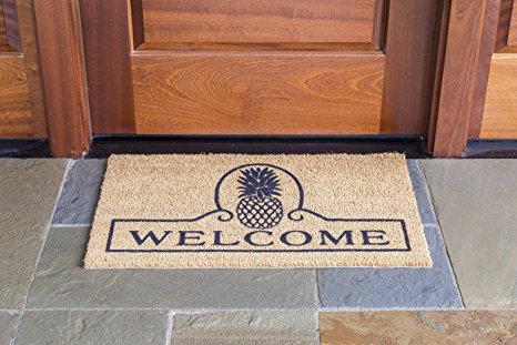 DeCoir 18" x 30" 'Pineapple Welcome' Coir Doormat