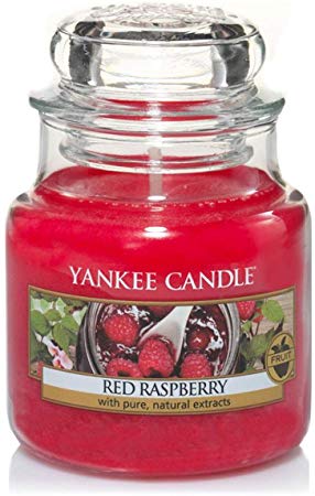 Yankee Candle Small Jar Scented Candle, Red Raspberry, Up to 30 Hours Burn Time