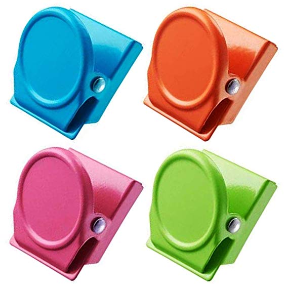 4Pcs Magnetic Metal Clip, Magnets Clips, Refrigerator Magnets, Whiteboard Wall Magnetic Memo Note Clips