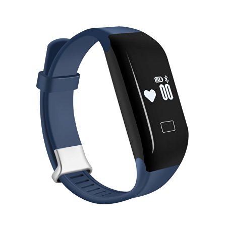 Heart Rate Monitor,Jeemak Bluetooth 4.0 Wireless SmartBand Sports Bracelet Sleep Monitor Fitness Tracker For Android iOS Smartphone(Blue)
