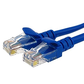 Ethernet Cable, CAT5e - 25 ft Blue - Male to Male Connectors for Base-T Networks