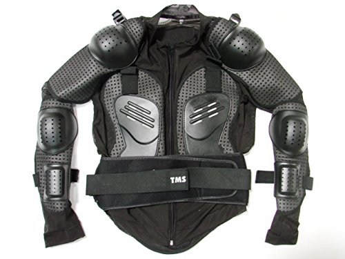 TMS Motorcycle MX Full Body Armor Jacket Spine Chest Shoulder Protection Riding Gear (Large)