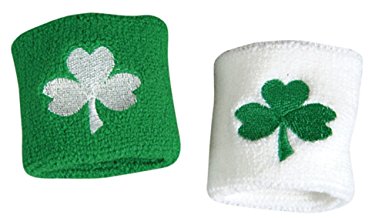 St. Patrick's Day Good Luck Clover Wrist Bands (Pair)