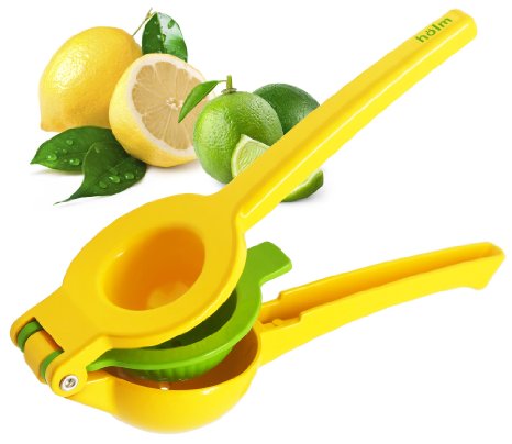 Hlm Limes and Lemon Squeezer - Manual Hand Held Orange Lime and Lemons Citrus Juicer - Lemon Water Maker - Fruit Wedge and Salad Dressing Tool - Orange Slice Presser - Iced Tea Lemonade Press