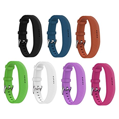 Fitbit Flex 2 Bands Replacement with Watch Buckle (4 / 7 Pack) Comfortable Soft Silicone Wristband Huadea