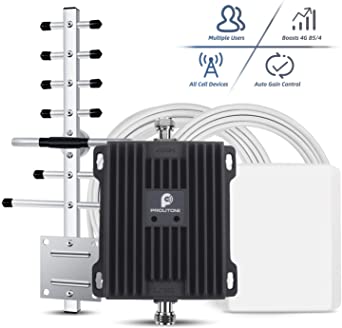 Cell Phone Signal Booster for Home & Office - Boost Dual Band 5/4 850/1700MHz Cell Signal on Verizon AT&T T-Mobile GSM 3G Voice Data Cellular Amplifier Repeater Kit with High Gain Panel/Yagi Antenna