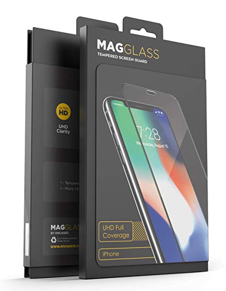 Magglass iPhone Xs/iPhone X Tempered Glass Screen Protector - UHD Clear Scratch Free Full Coverage Screen Guard (Bubble Free - Case Friendly)