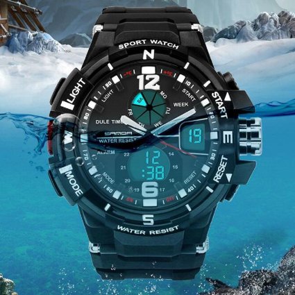 DEEBOL Dual Time Electronic Watches for Men Water Resistant Sports Watch Men Watches
