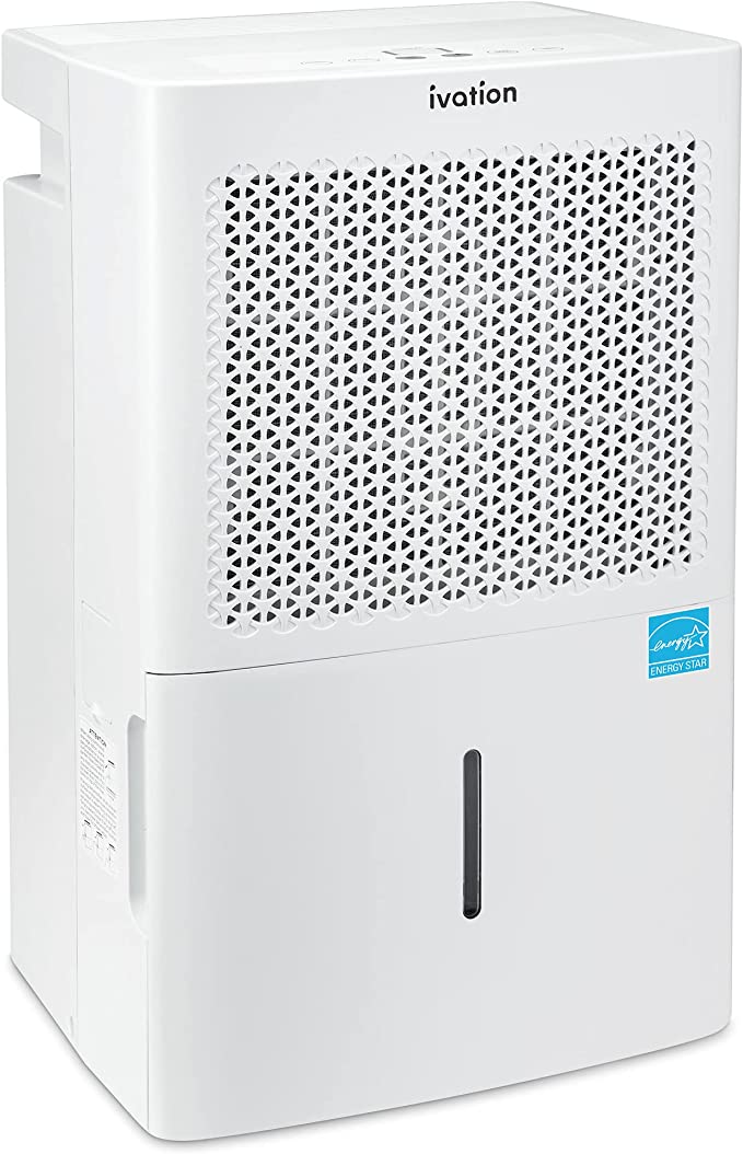 Ivation 4,500 Sq Energy Star Compressor Dehumidifier, Large Capacity for Spaces Up To 4,500 Sq Ft, Includes Programmable Humidity, Hose Connector, Auto Shutoff and Restart and Washable Filter