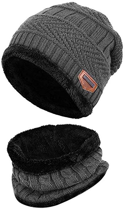 Winter Hat Hat and Scarf Sets for Men & Women Outdoor Sports Knit Skull Cap Hat Beanie