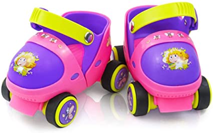 Kids Children's Boys Girls Adjustable Speed Quad Roller Skates Shoes with Safe Lock Mode for Beginners Toddlers
