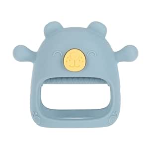 Nuby Silicone Wrist Teething Mitten - Baby Teether Ring - 3  Months - Blue Bear