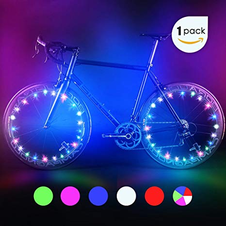 Bodyguard Bike Wheel Lights, Automatic and Manual lighting, Waterproof Bicycle Wheel Light String, Ultra Bright LED (1Pack) with BATTERIES INCLUDED!