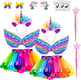 Rainbow Tutus for Girls Unicorn Tutu Skirt Unicorn Dress for Birthday   Unicorn Headband Wings