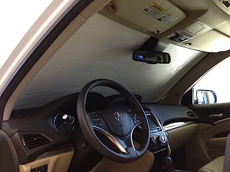 HeatShield, The Original Windshield Sun Shade, Custom-Fit for Acura MDX SUV w/Sensor 2014, 2015, 2016, 2017, 2018, 2019, 2020 Silver Series