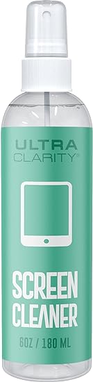 ULTRA CLARITY Screen Cleaning Spray 6oz, LED LCD TV, Phone Screen, Laptop, Tablet, Touchscreen, Optical Grade Streak-Free Cleaner