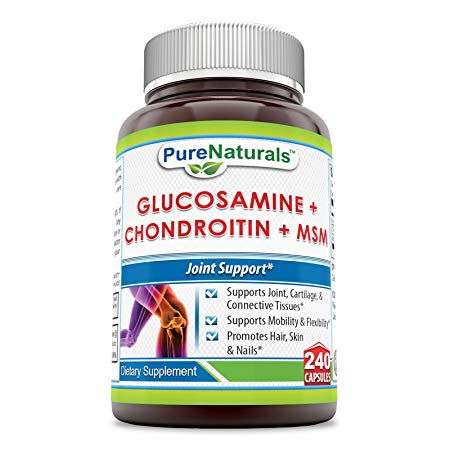 Pure Naturals Glucosamin, Chondroitin and MSN Capsules, 240 Count