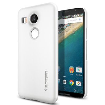 Nexus 5X Case, Spigen® [Thin Fit] Exact-Fit [Shimmery White] Premium Matte Finish Hard Case for Nexus 5X (2015) - Shimmery White (SGP11758)